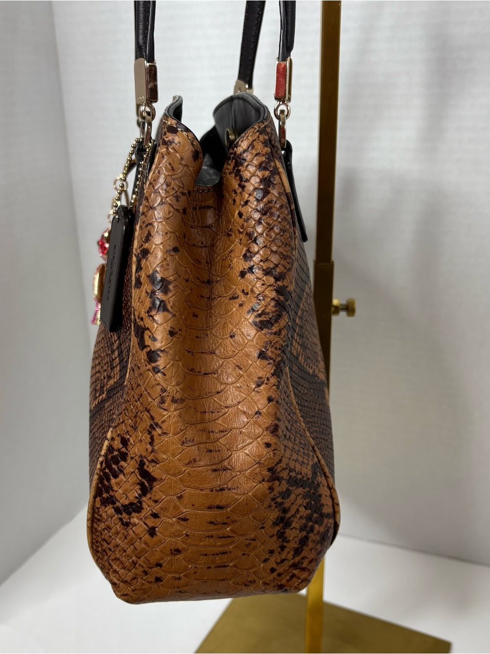 Coach Minetta Satchel in Python Embossed Leather w/ Crossbody Strap EUC - Picture 4 of 16